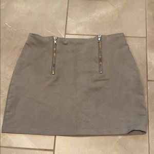 Grey Suede Skirt
